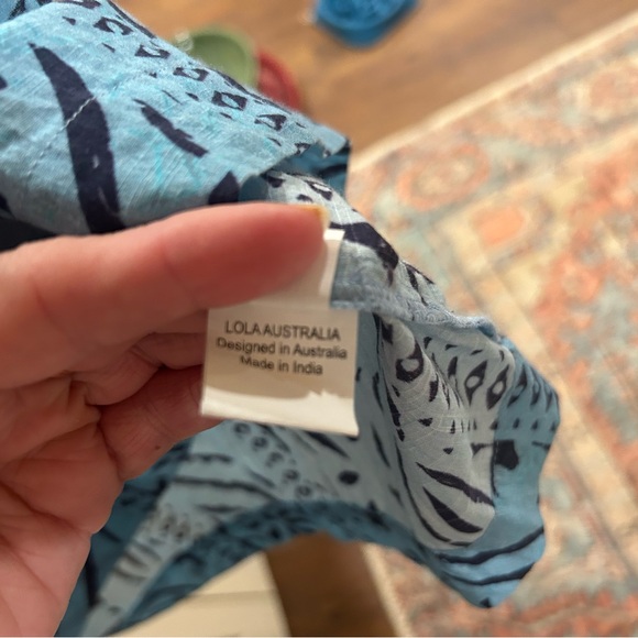 Lola Australia Blue Patterned Women's Cotton Dress Medium - Picture 5 of 8